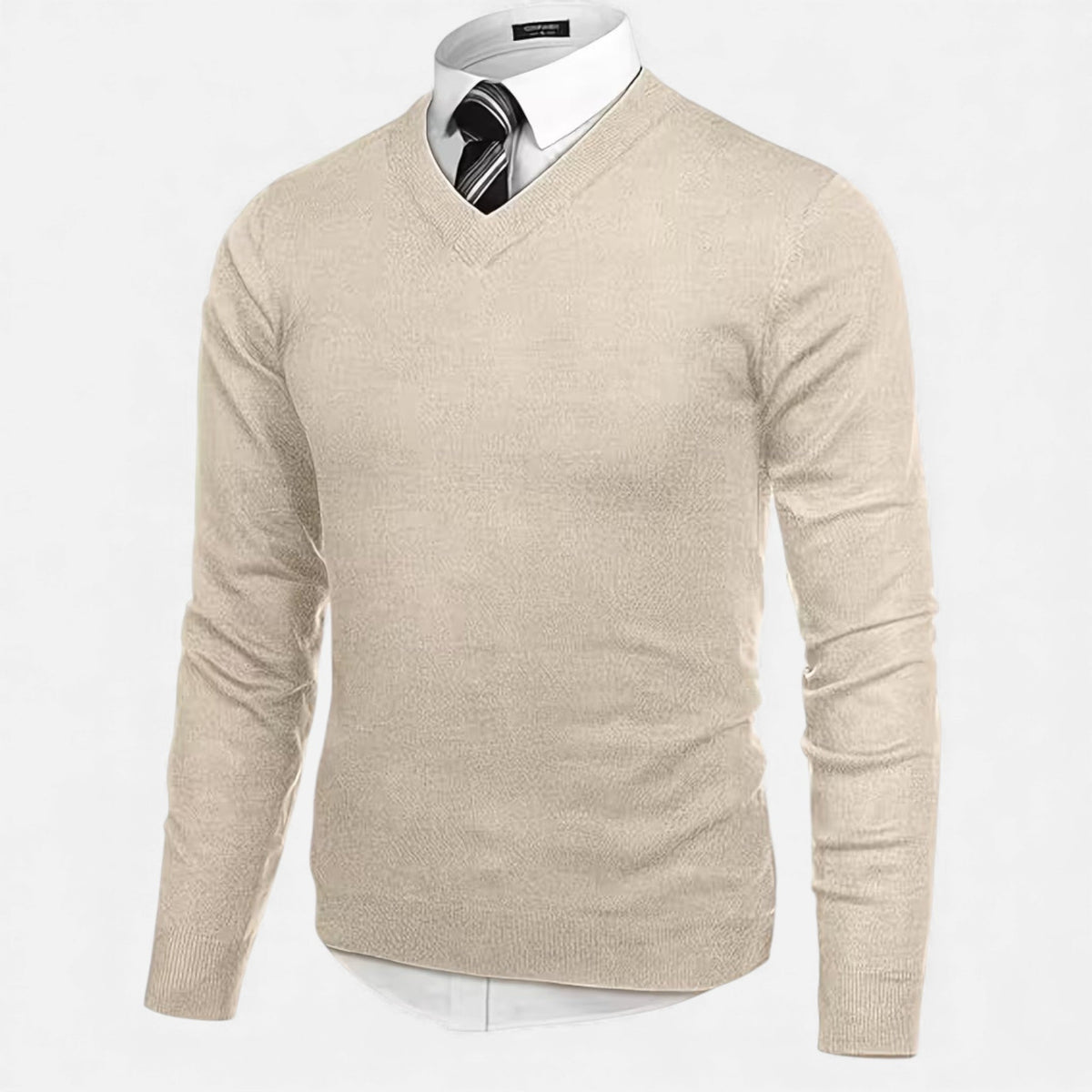 Men's V-Neck Knit Sweater | Soft & Warm