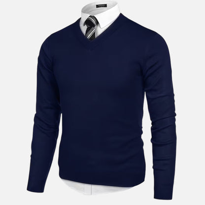 Men's V-Neck Knit Sweater | Soft & Warm