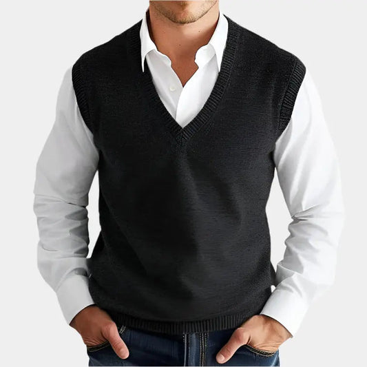 Men's V-Neck Knit Vest – Ideal for Stylish Layering