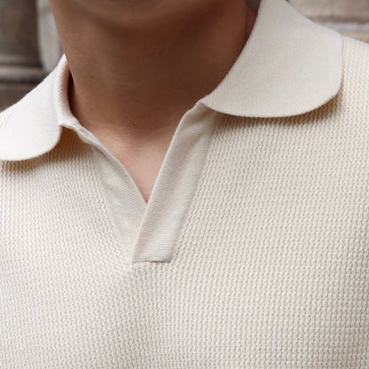 Men's V-Neck Polo Sweater | Lightweight & Comfortable