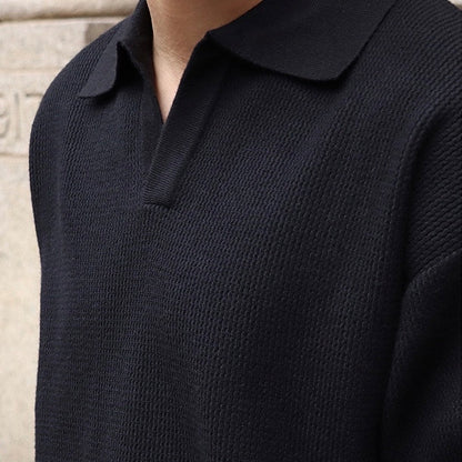 Men's V-Neck Polo Sweater | Lightweight & Comfortable