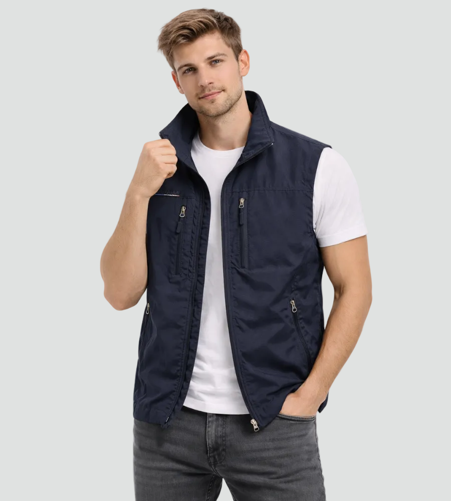 Men's Vest | Zip-Up Multi-Pocket Style