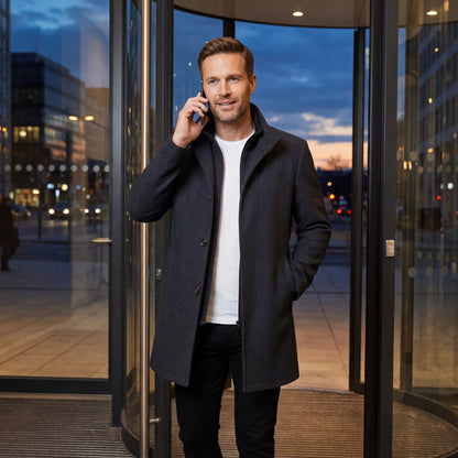Men's Winter Coat | Double Collar & Removable Inner Vest