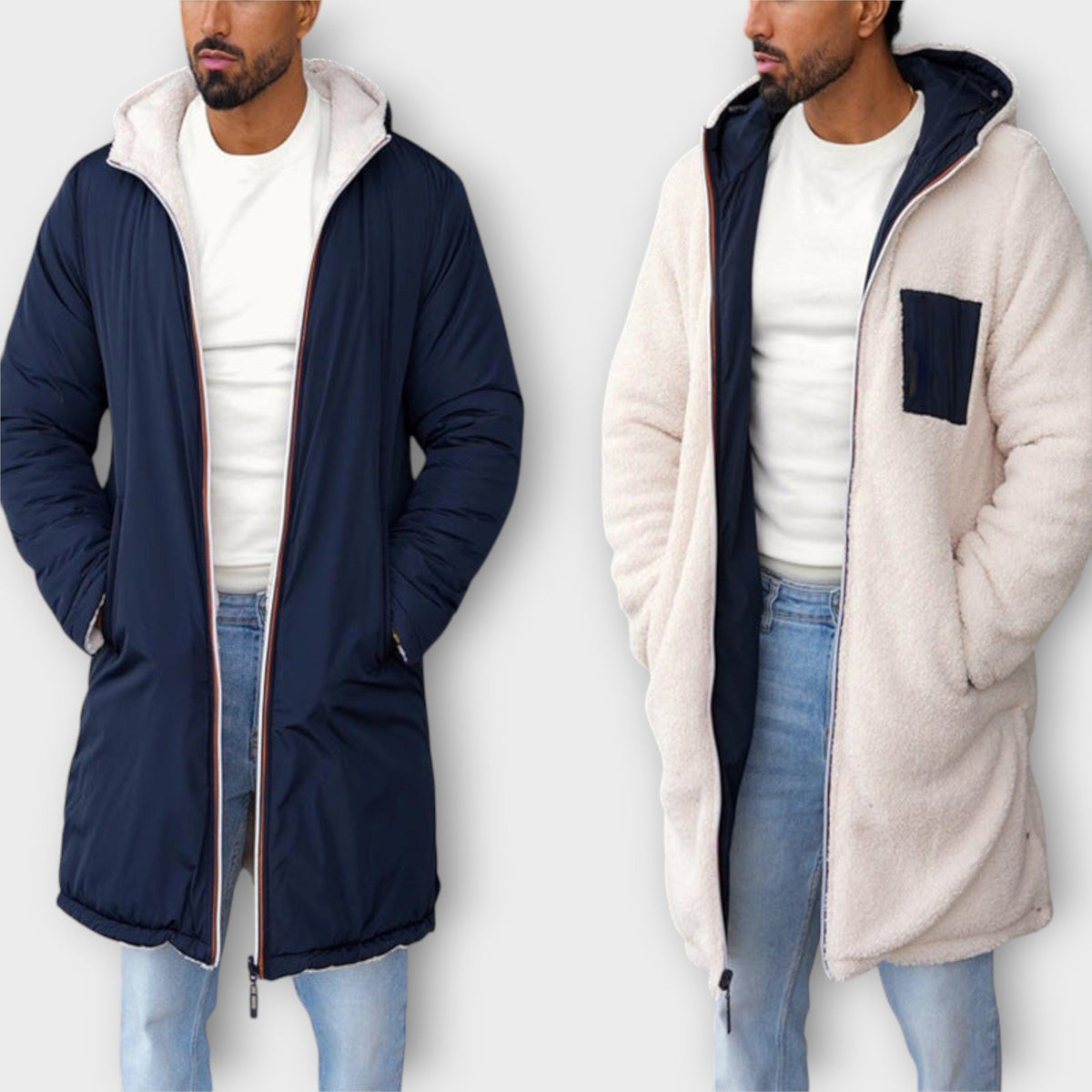 Men's Winter Jacket Insulated Relaxed Fit Outdoor with Classic Design