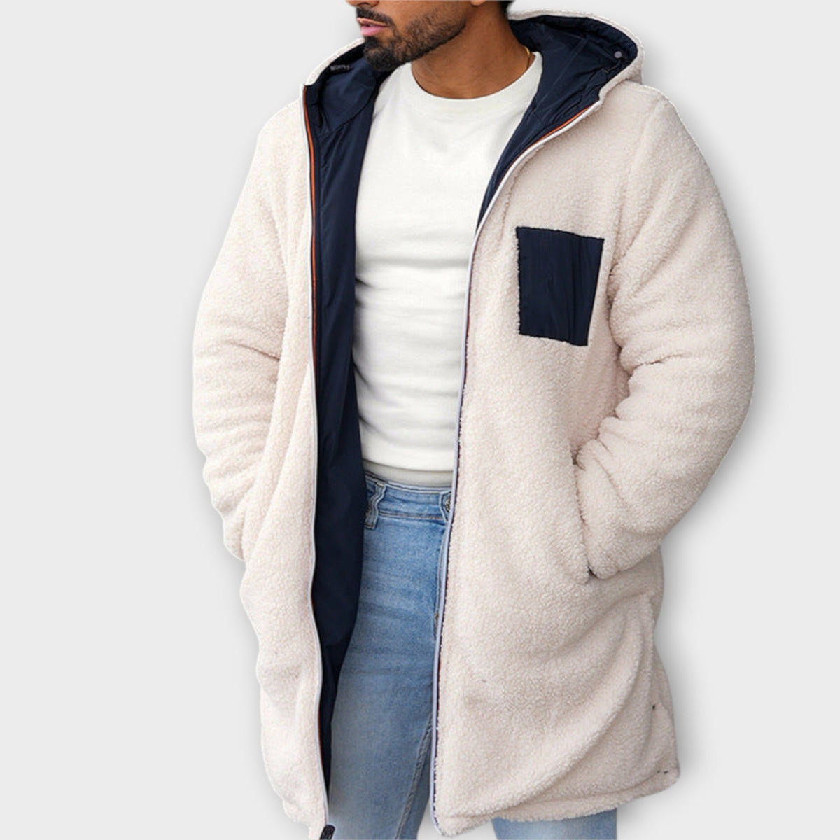 Men's Winter Jacket Insulated Relaxed Fit Outdoor with Classic Design