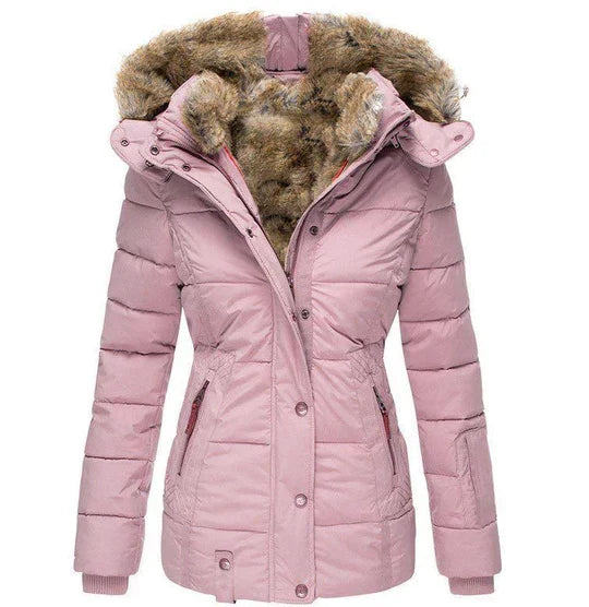 Men's Winter Jacket with Fur Hood | Quilted Warmth