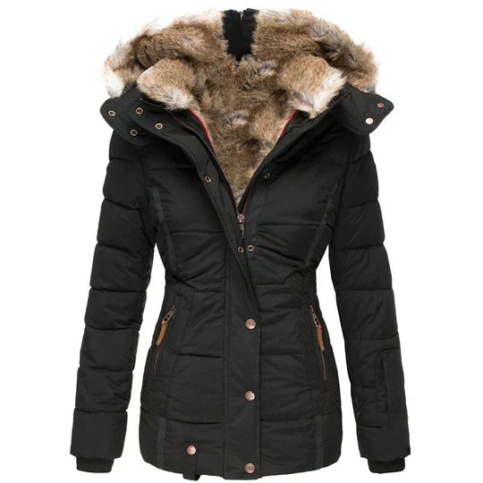 Men's Winter Jacket with Fur Hood | Quilted Warmth