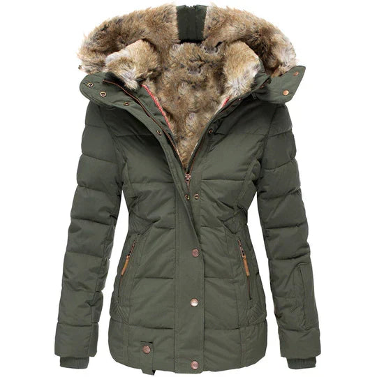Men's Winter Jacket with Fur Hood | Quilted Warmth