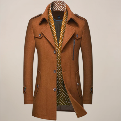 Men's Wool-Style Overcoat for Winter Wear