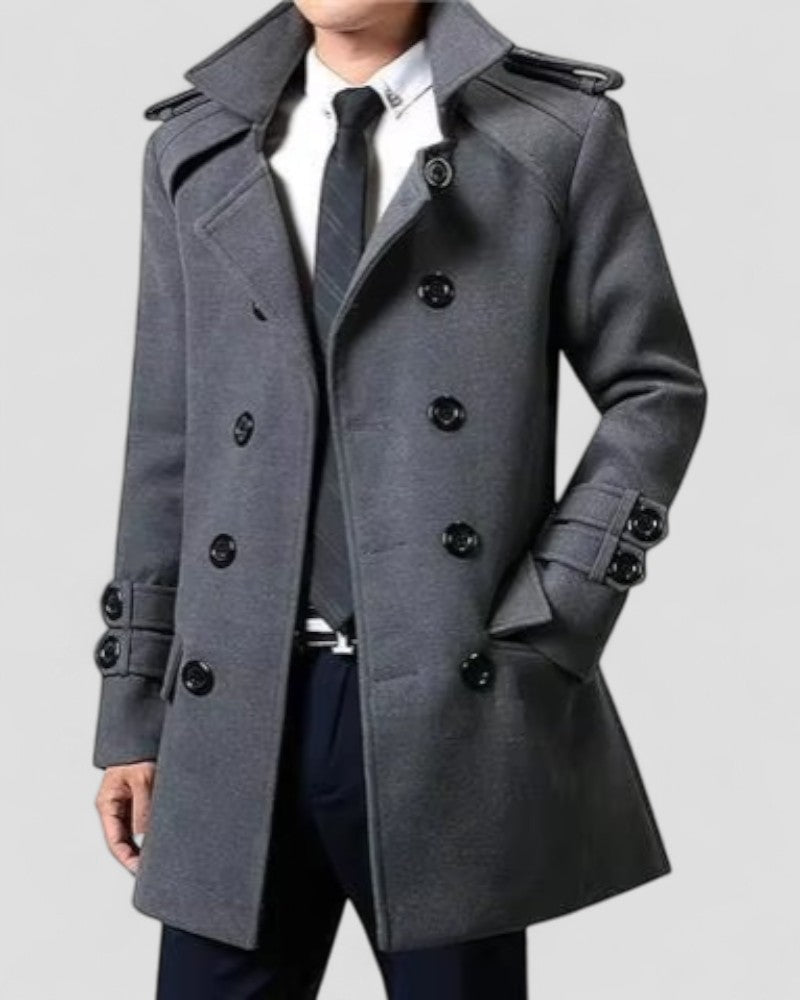 Men's Wool Trench Coat for Stylish Occasions