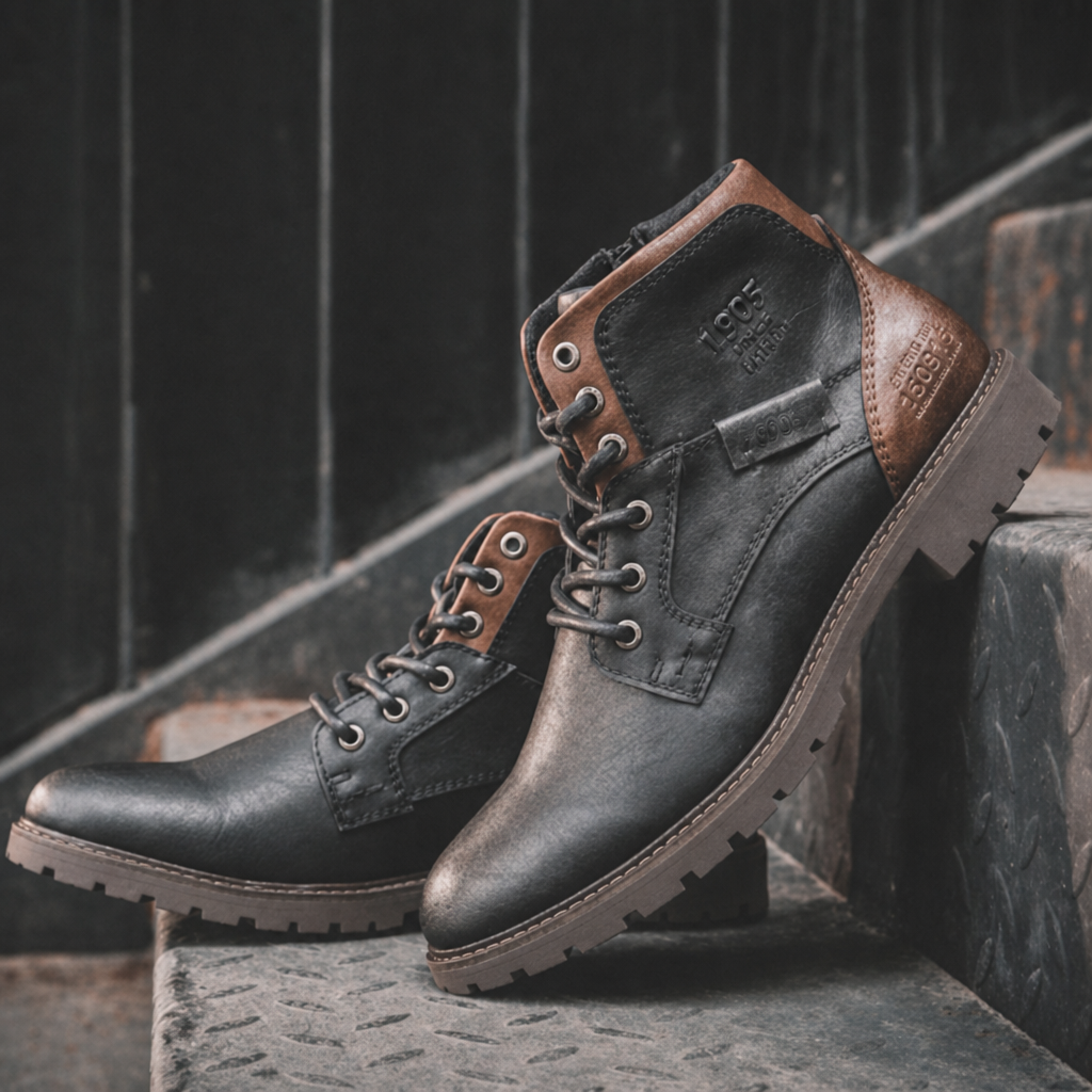 Men's Work Boots | Lace Up & Side Zip