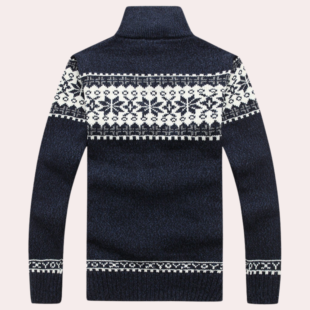 Men's Zip Cardigan | Patterned & Warm