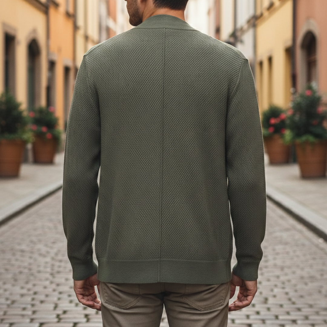 Men's Zip Cardigan | Warm Layering & Ribbed Cuffs