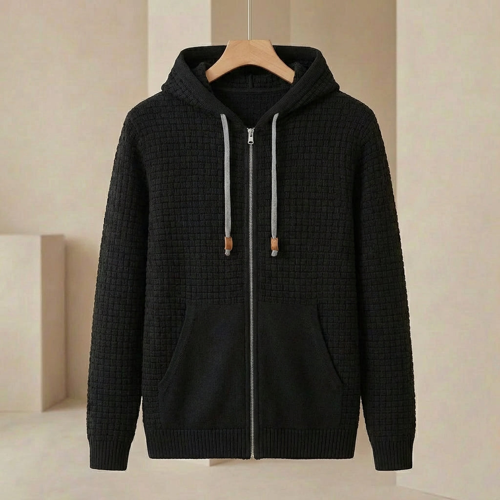 Men's Zip Up Hoodie Athletic Fit Heavy Duty Front with Deep Pockets