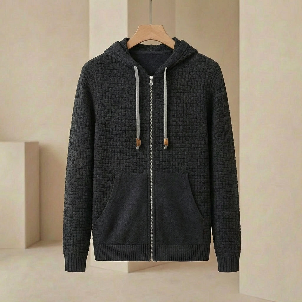 Men's Zip Up Hoodie Athletic Fit Heavy Duty Front with Deep Pockets