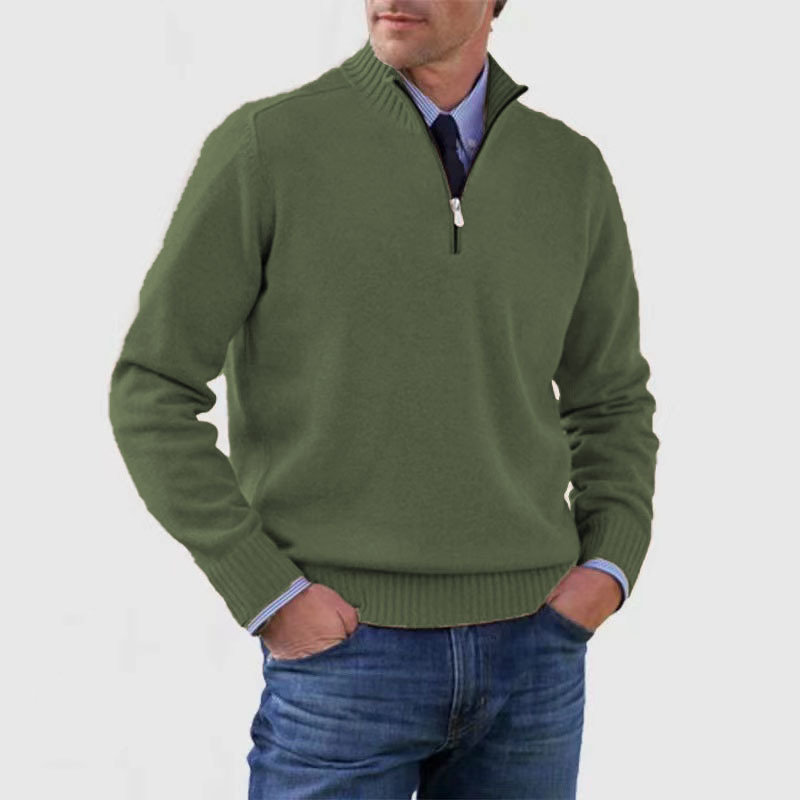 Men's Zip Pullover Regular Fit Easy Care Sweater Jumper 10