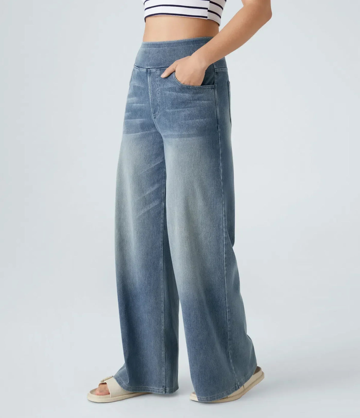 Women's High Rise Jeans Stretch Skinny Fit Trousers 12