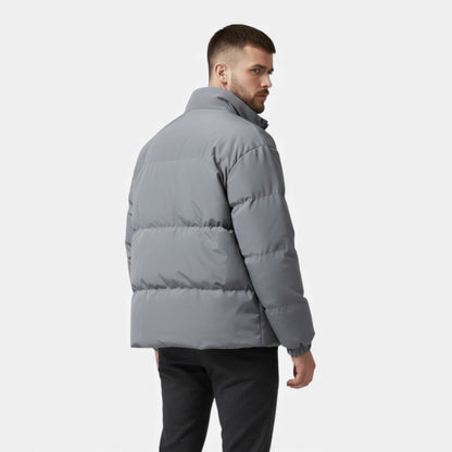 Men's Quilted Puffer Jacket Stand Collar Slim Fit Winter 6