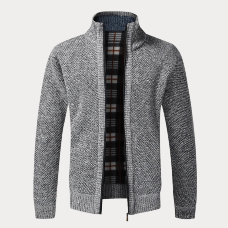Men's Zip Up Cardigan Tailored Fit Knit Jacket Sweater 10