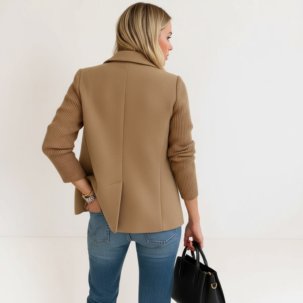 Women's Double-Breasted Blazer Tailored Fit Casual Jacket 3