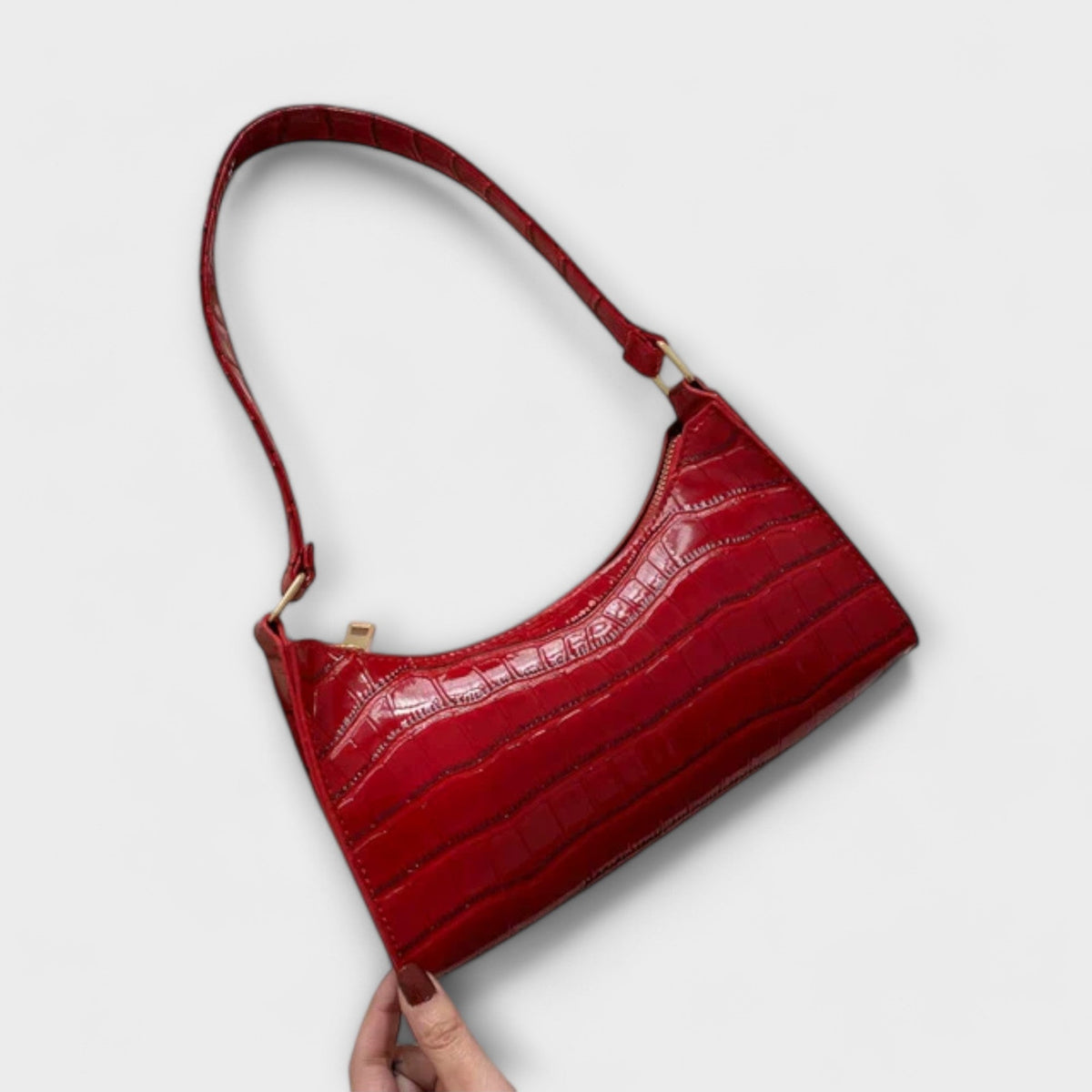 Olivia - Glossy Vegan Leather Handbag for Chic Outings
