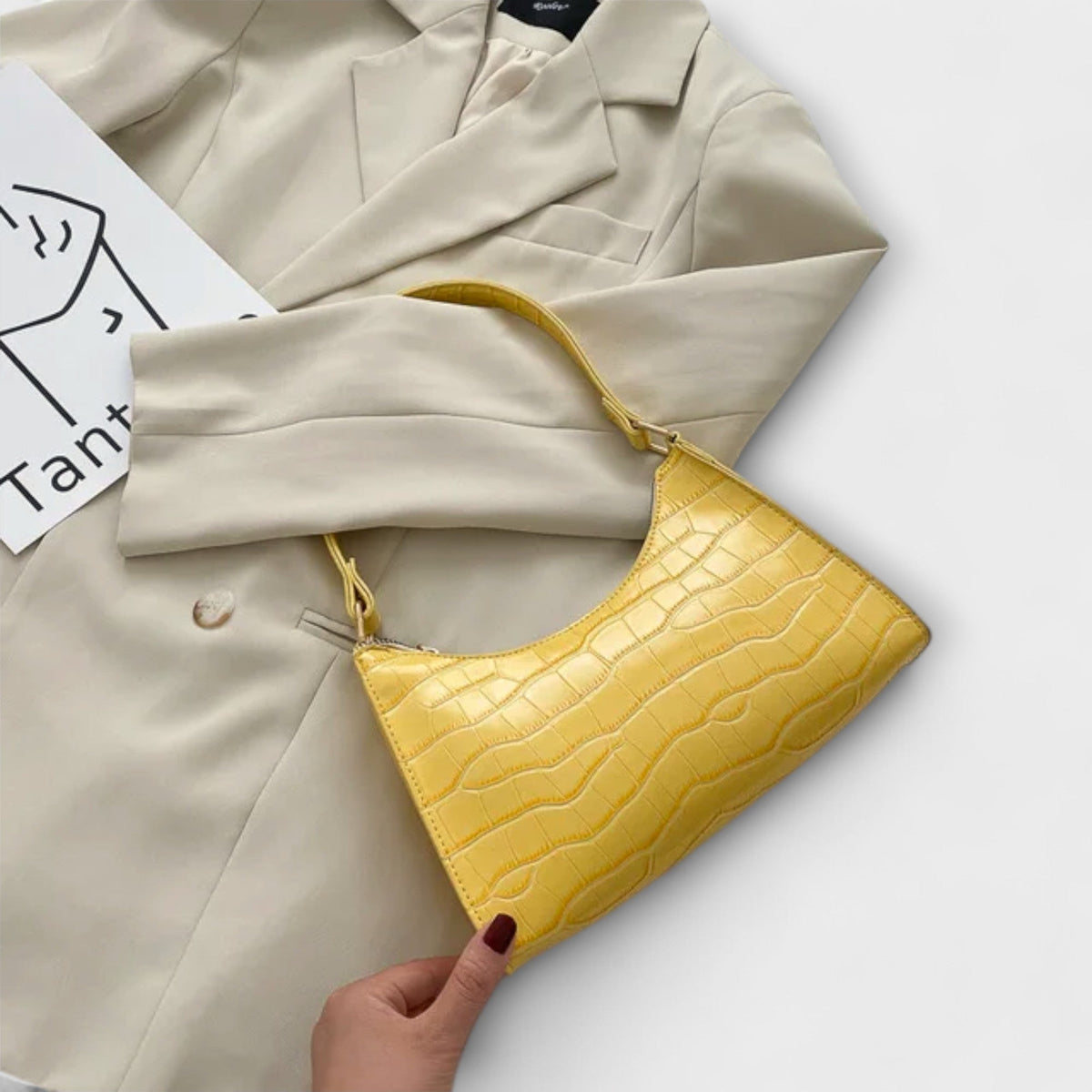 Olivia - Glossy Vegan Leather Handbag for Chic Outings