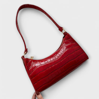 Olivia - Glossy Vegan Leather Handbag for Chic Outings