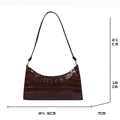 Olivia - Glossy Vegan Leather Handbag for Chic Outings