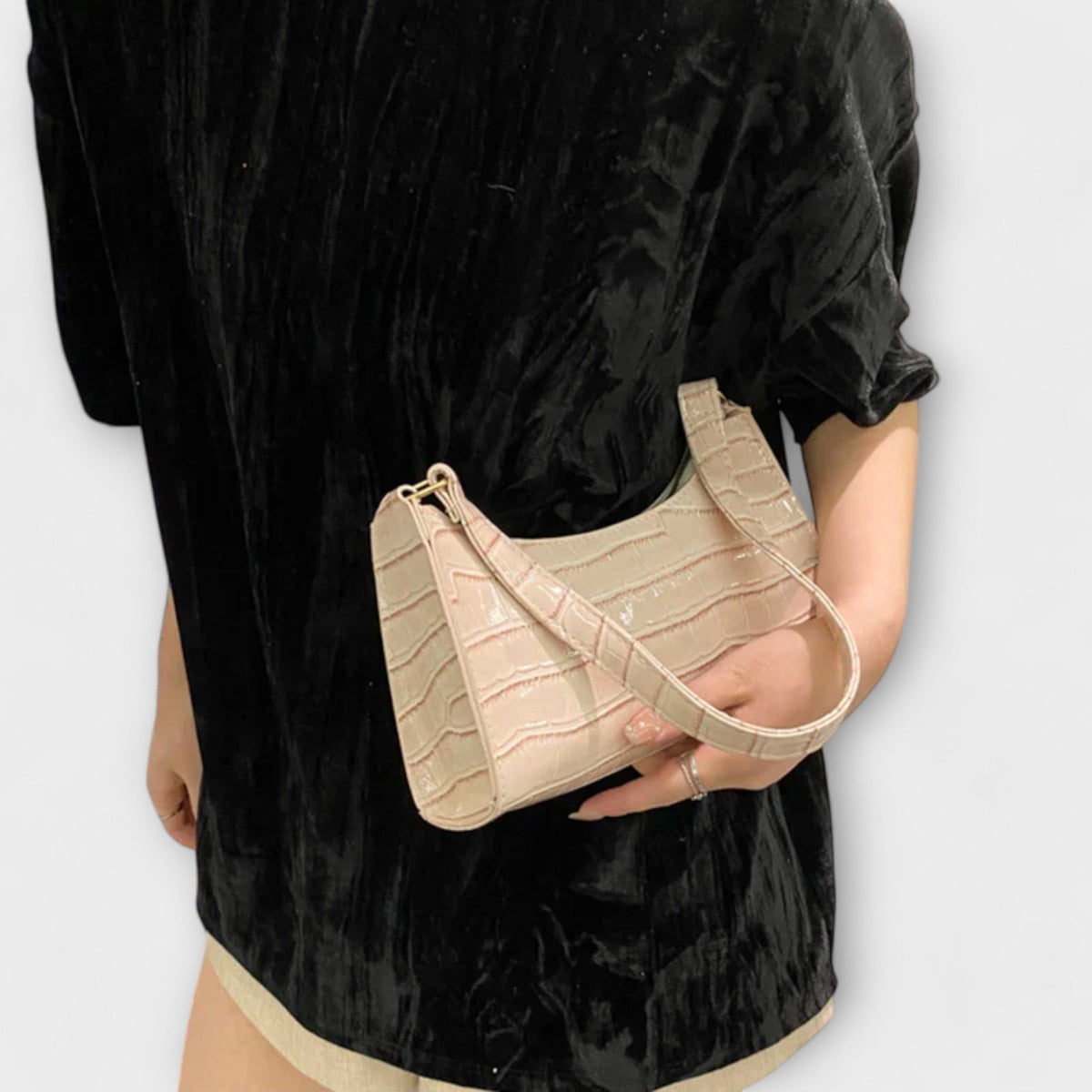 Olivia - Glossy Vegan Leather Handbag for Chic Outings