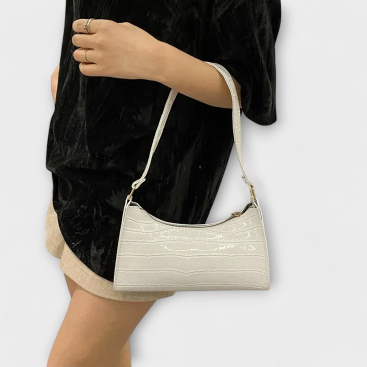 Olivia - Glossy Vegan Leather Handbag for Chic Outings