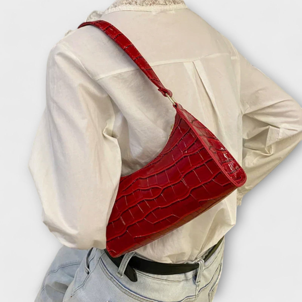 Olivia - Glossy Vegan Leather Handbag for Chic Outings