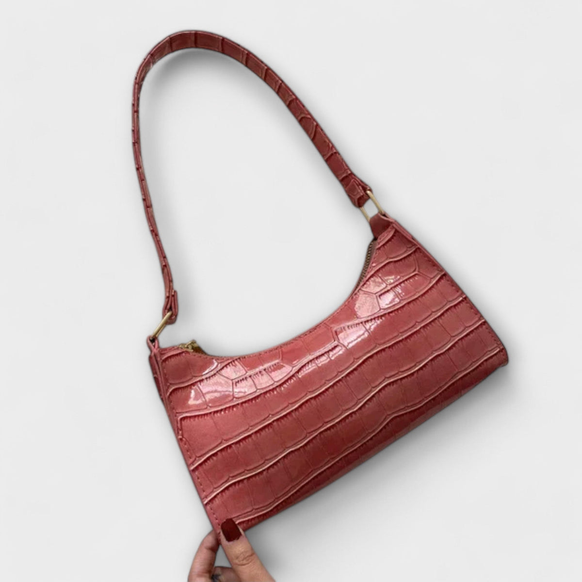 Olivia - Glossy Vegan Leather Handbag for Chic Outings