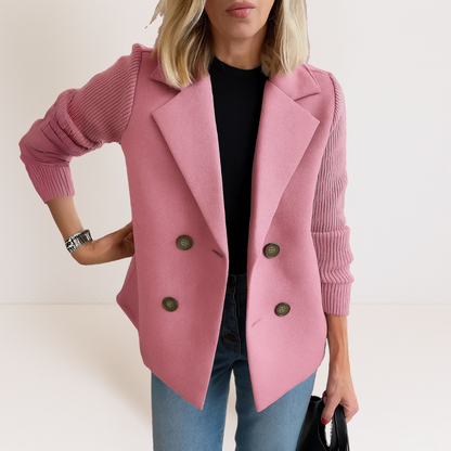 Women's Double-Breasted Blazer Tailored Fit Casual Jacket 8