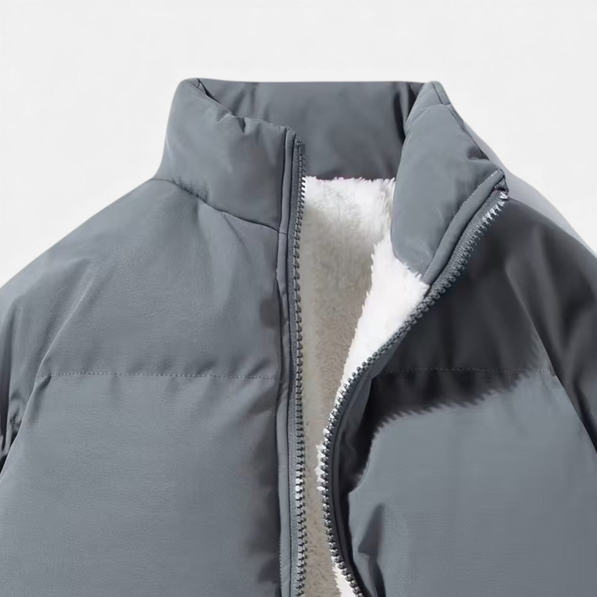 Men's Quilted Puffer Jacket Stand Collar Slim Fit Winter 3
