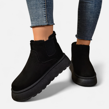 Women's Platform Ankle Boots Plush Lined Winter Footwear 11