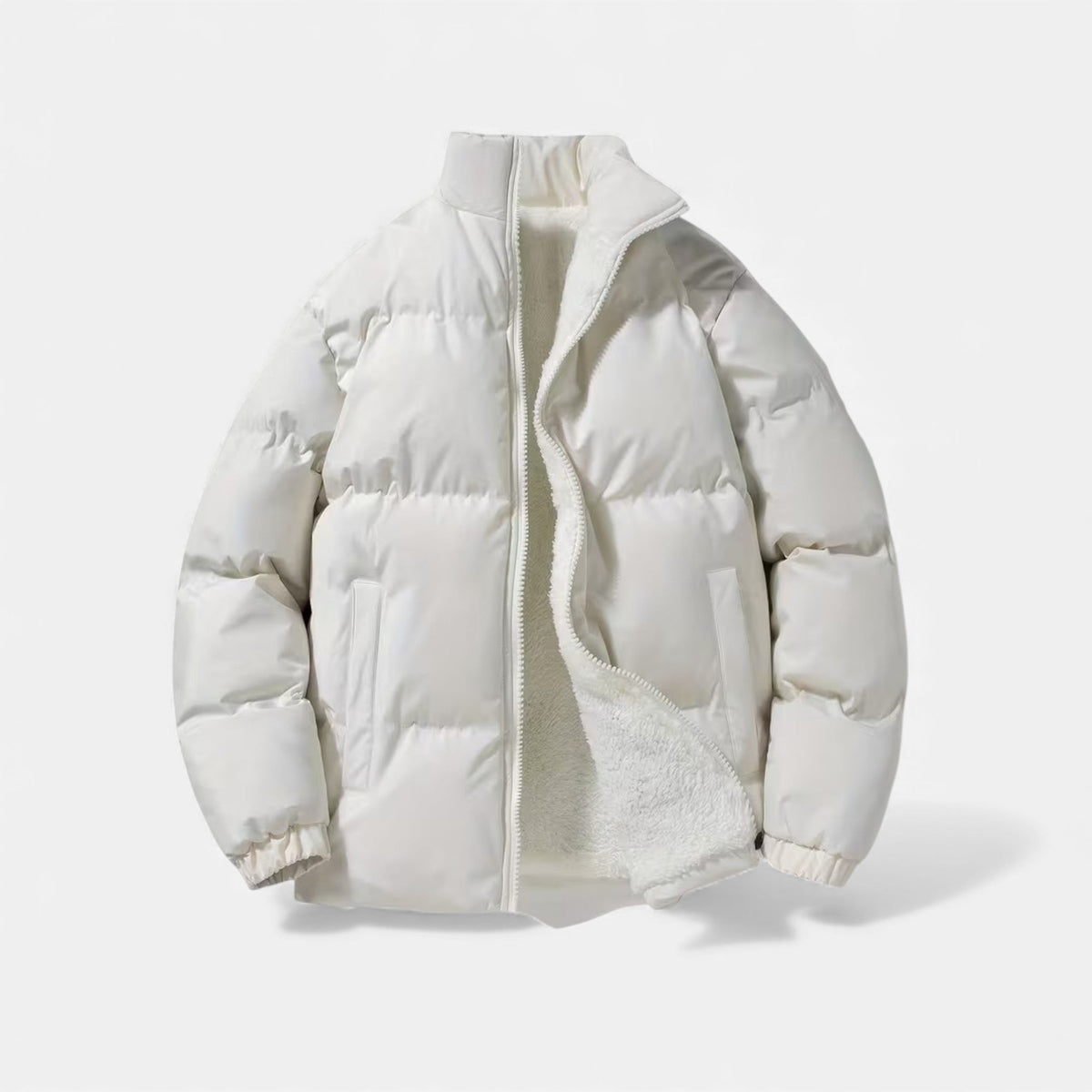 Men's Quilted Puffer Jacket Stand Collar Slim Fit Winter 10