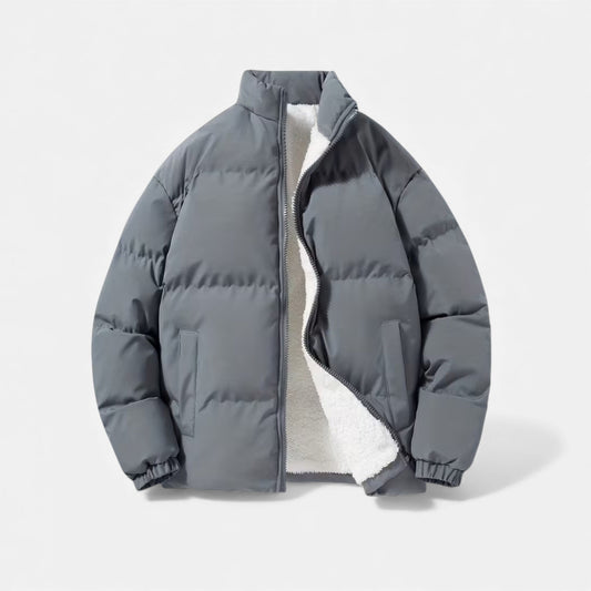 Men's Quilted Puffer Jacket Stand Collar Slim Fit Winter 1