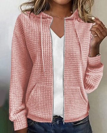 Women's Slim Fit Zip-Up Hoodie Jacket Full Zip Pockets 4