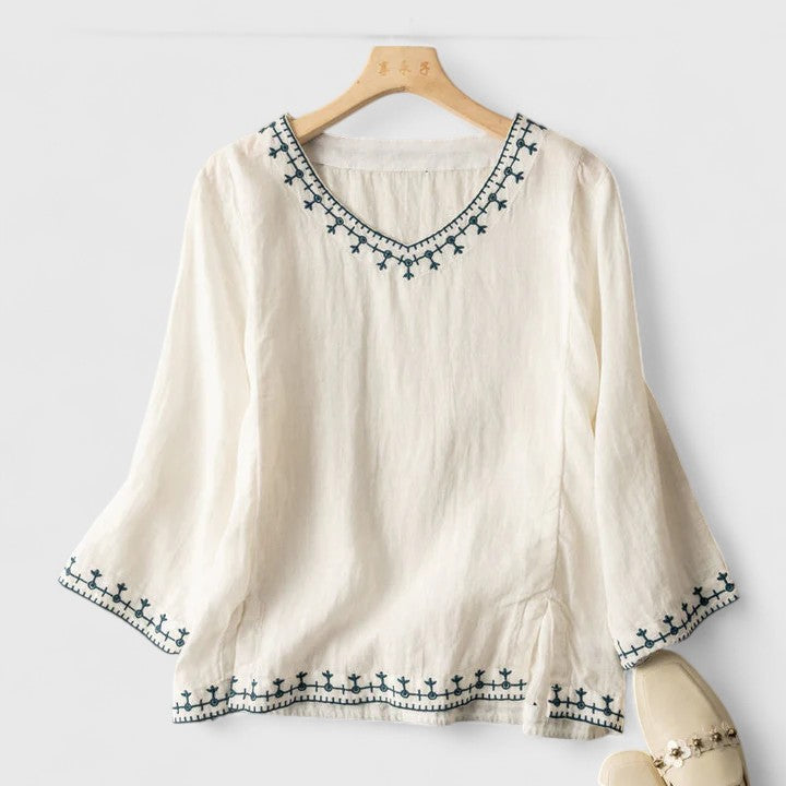 Taysia | Chic V-Neck Blouse for Any Occasion