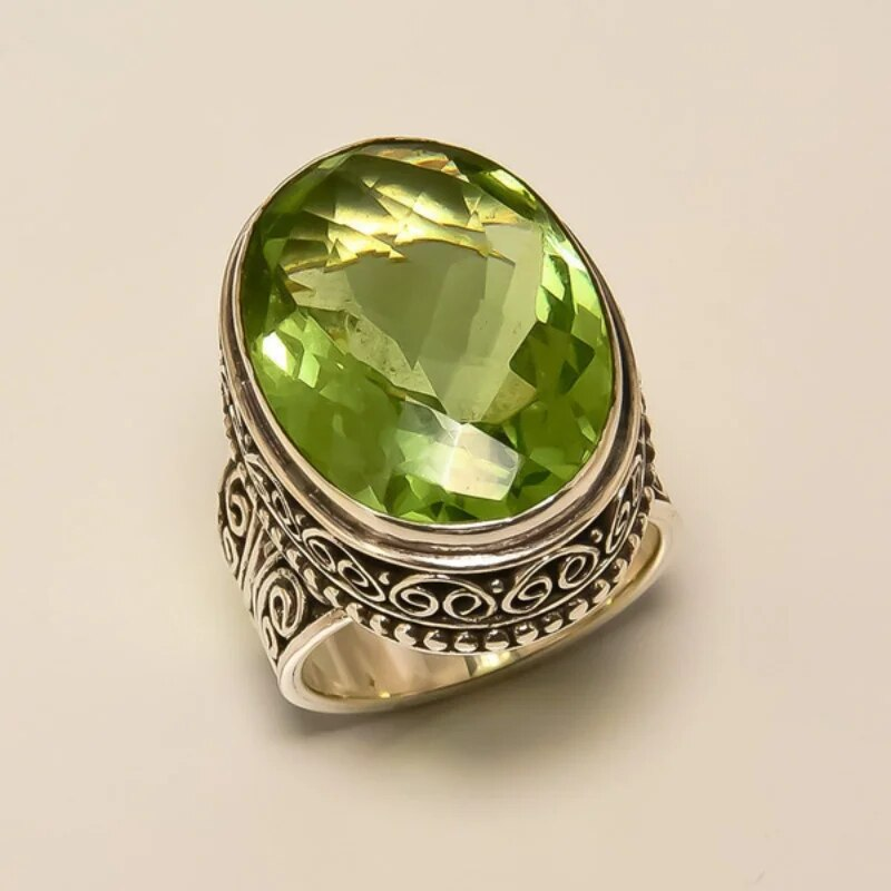 Timeless Olive Crystal Ring