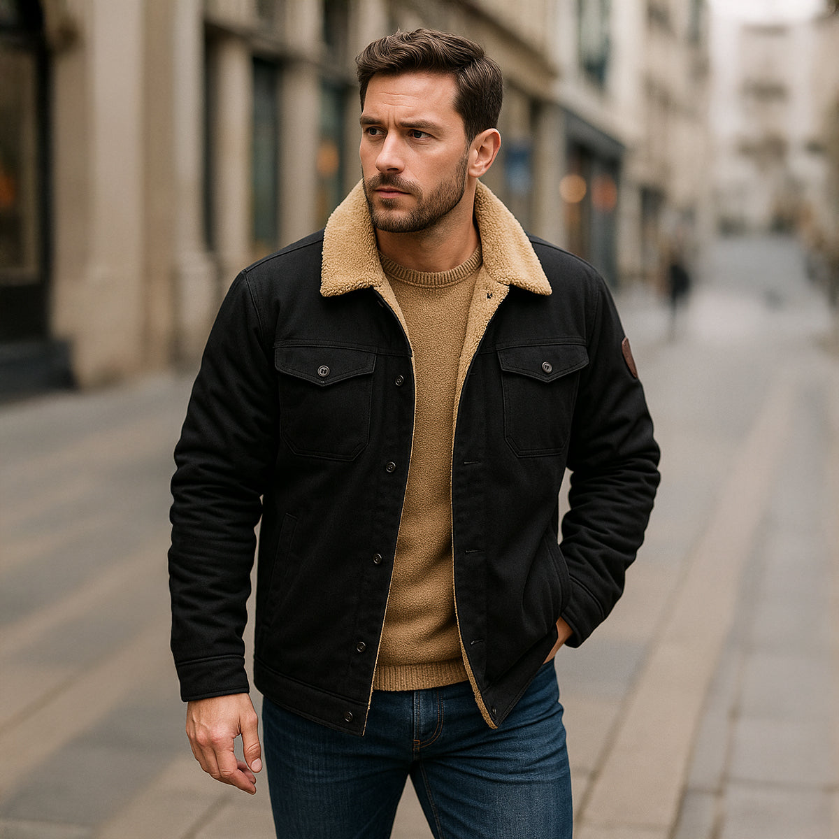 Men's Winter Coat Tailored Fit Multiple Pockets Warm 13