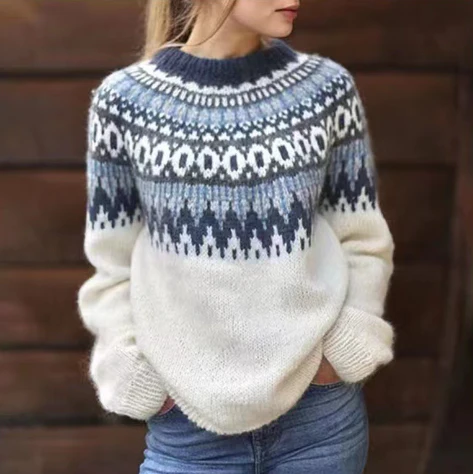 Women's Nordic Knitted Sweater | Warm & Timeless 1