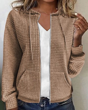 Women's Slim Fit Zip-Up Hoodie Jacket Full Zip Pockets 5