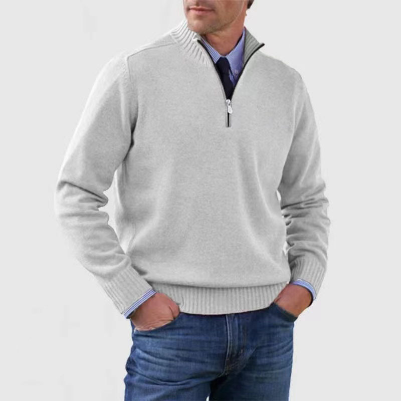 Men's Zip Pullover Regular Fit Easy Care Sweater Jumper 4