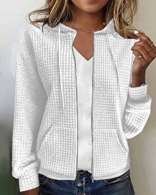 Women's Slim Fit Zip-Up Hoodie Jacket Full Zip Pockets 2