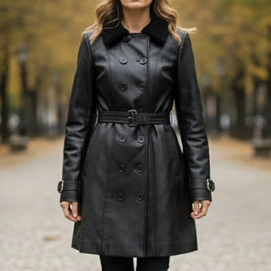 Victoria – Artisan Crafted Leather Coat for Chic Outings