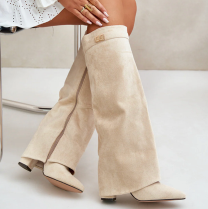 Women's Block Heel Boots Strap Detailing Classic Design 2