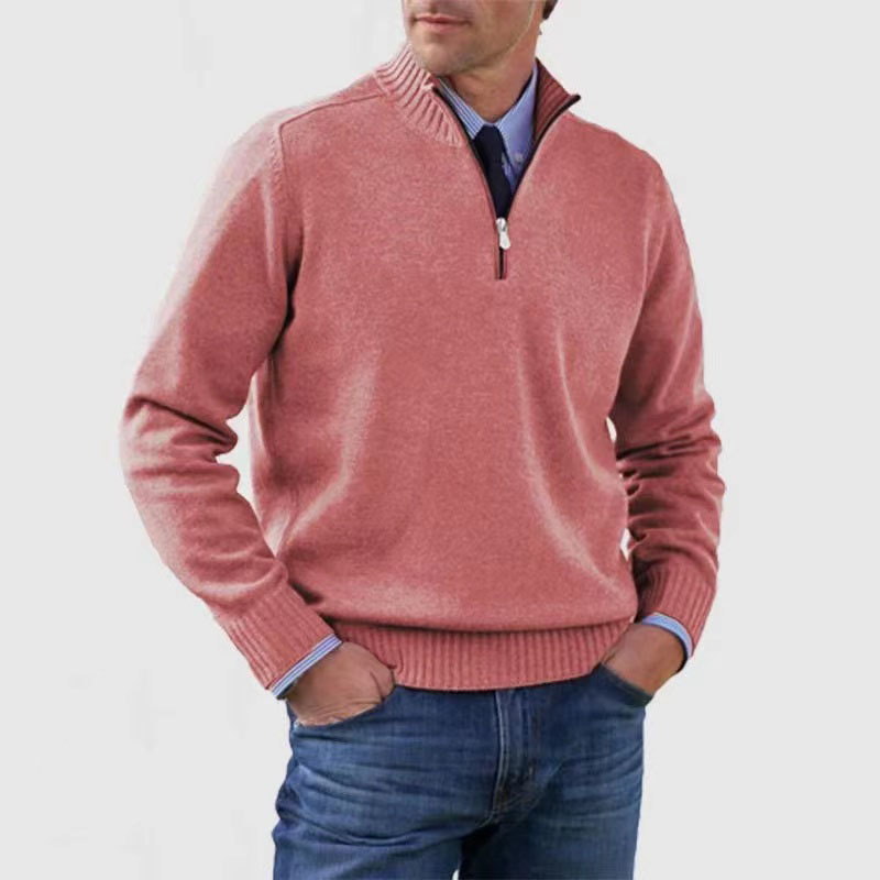 Men's Zip Pullover Regular Fit Easy Care Sweater Jumper 8