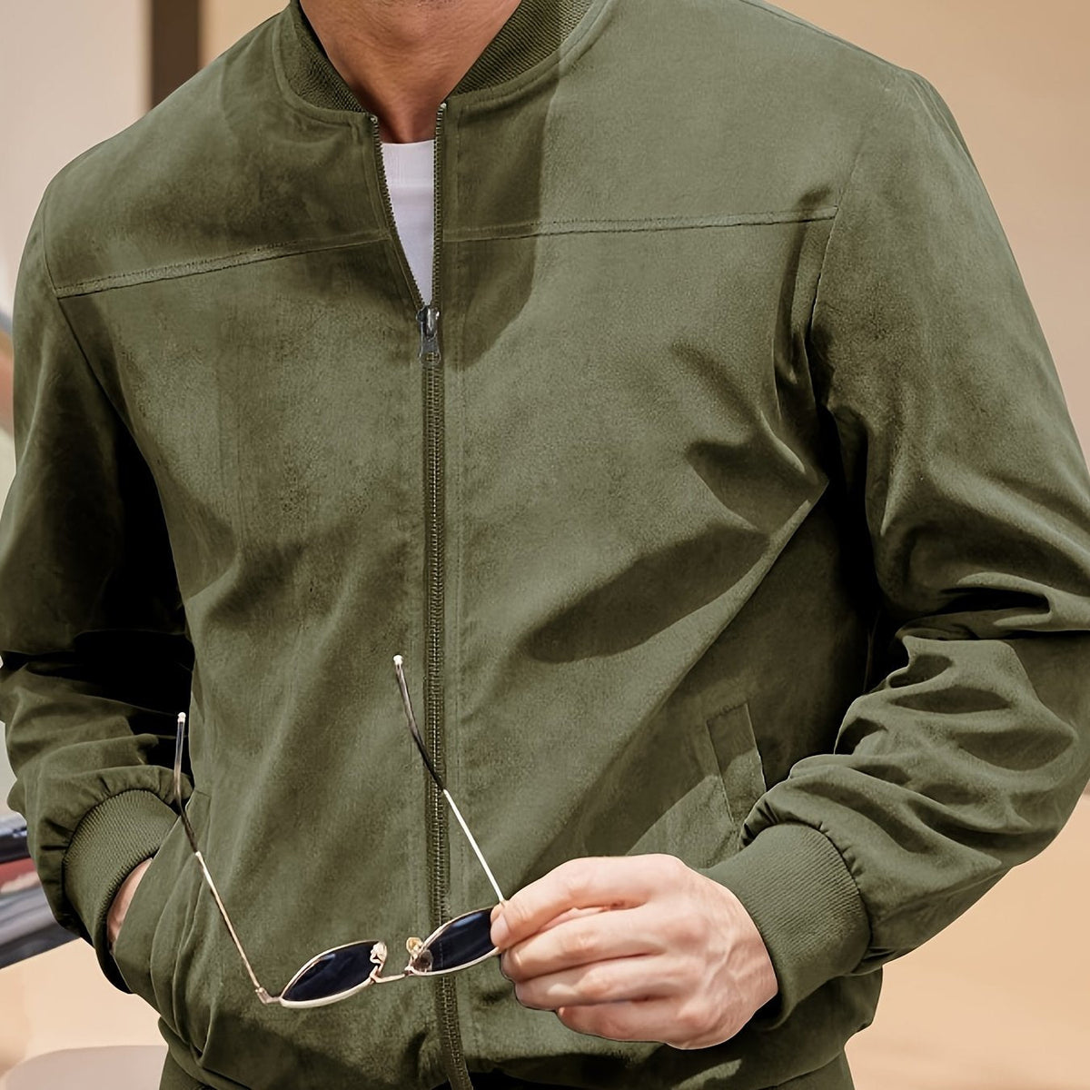 Men's Classic Fit Biker Jacket Modern Accents Coat 12
