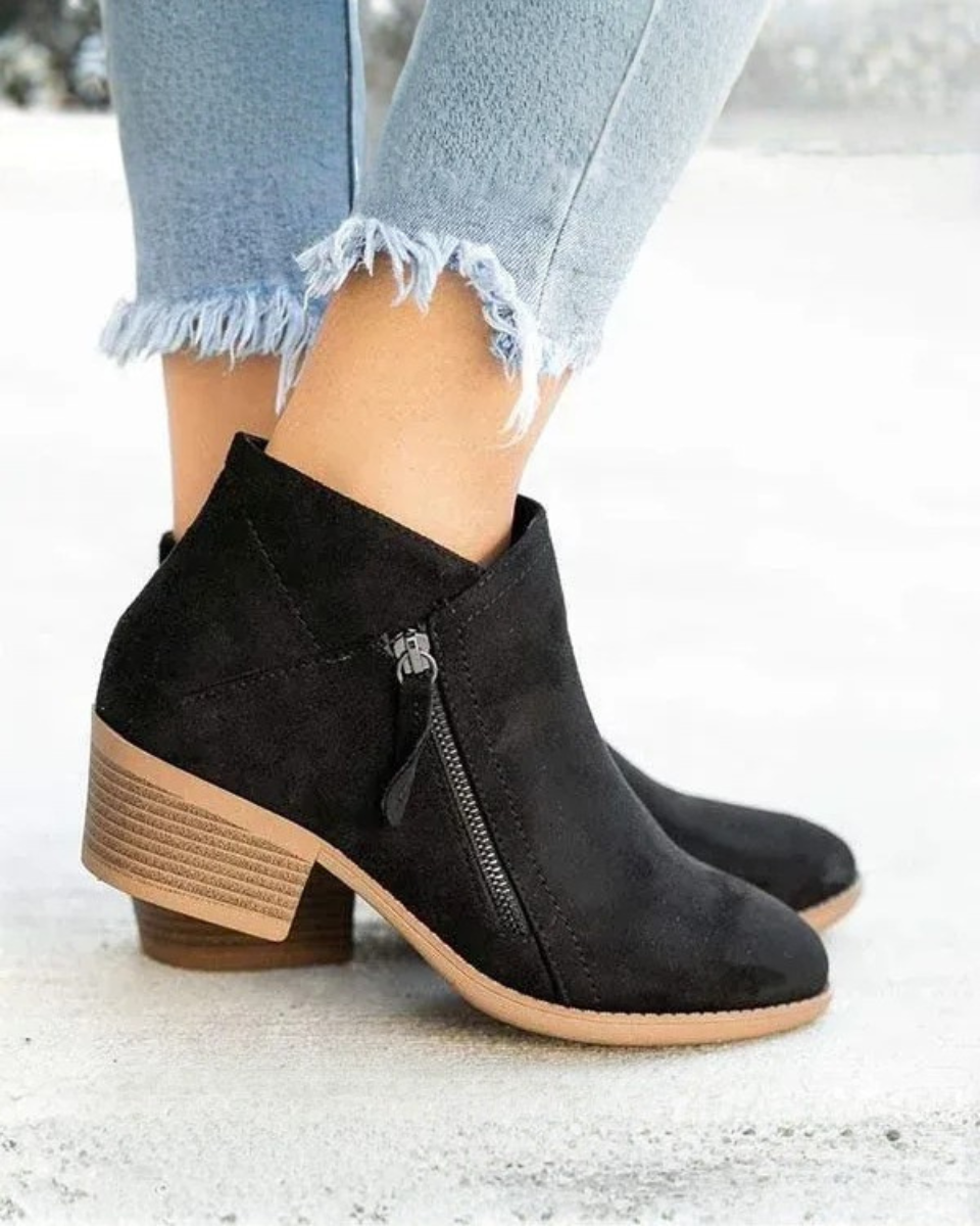 Women's Ankle Boots | Arch Support & Side Zip